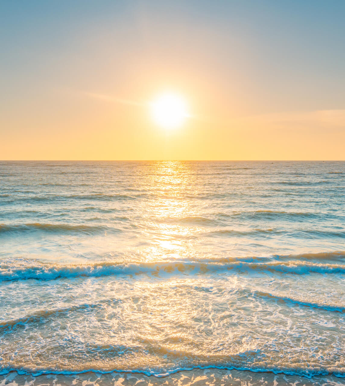 Golden Sun Reflection on Sea
