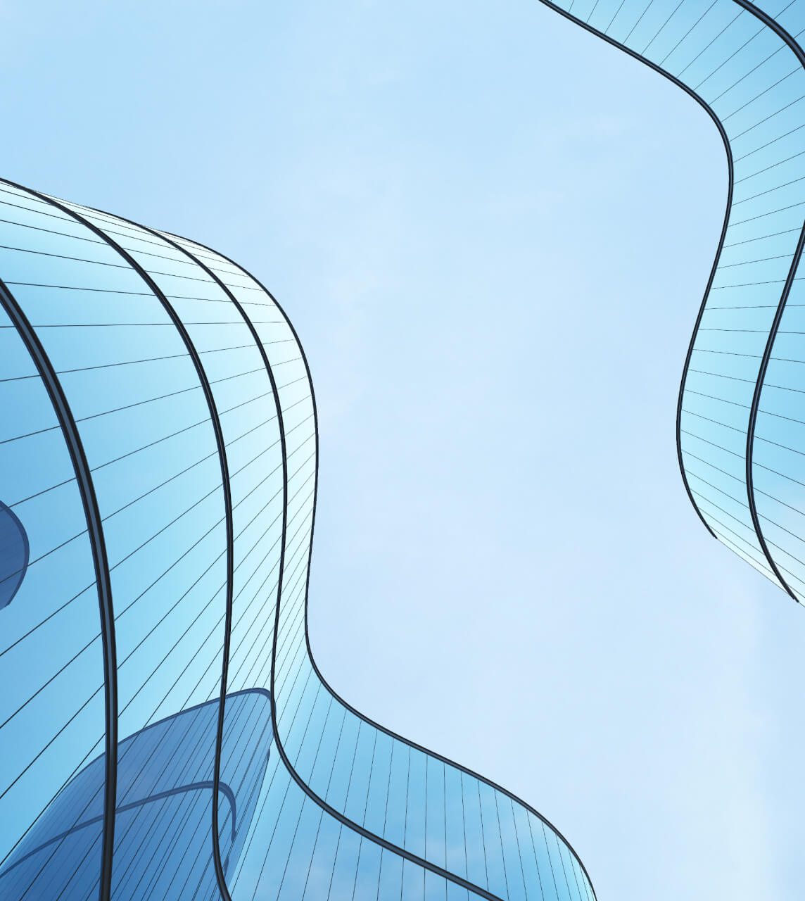 Wavy building with sky