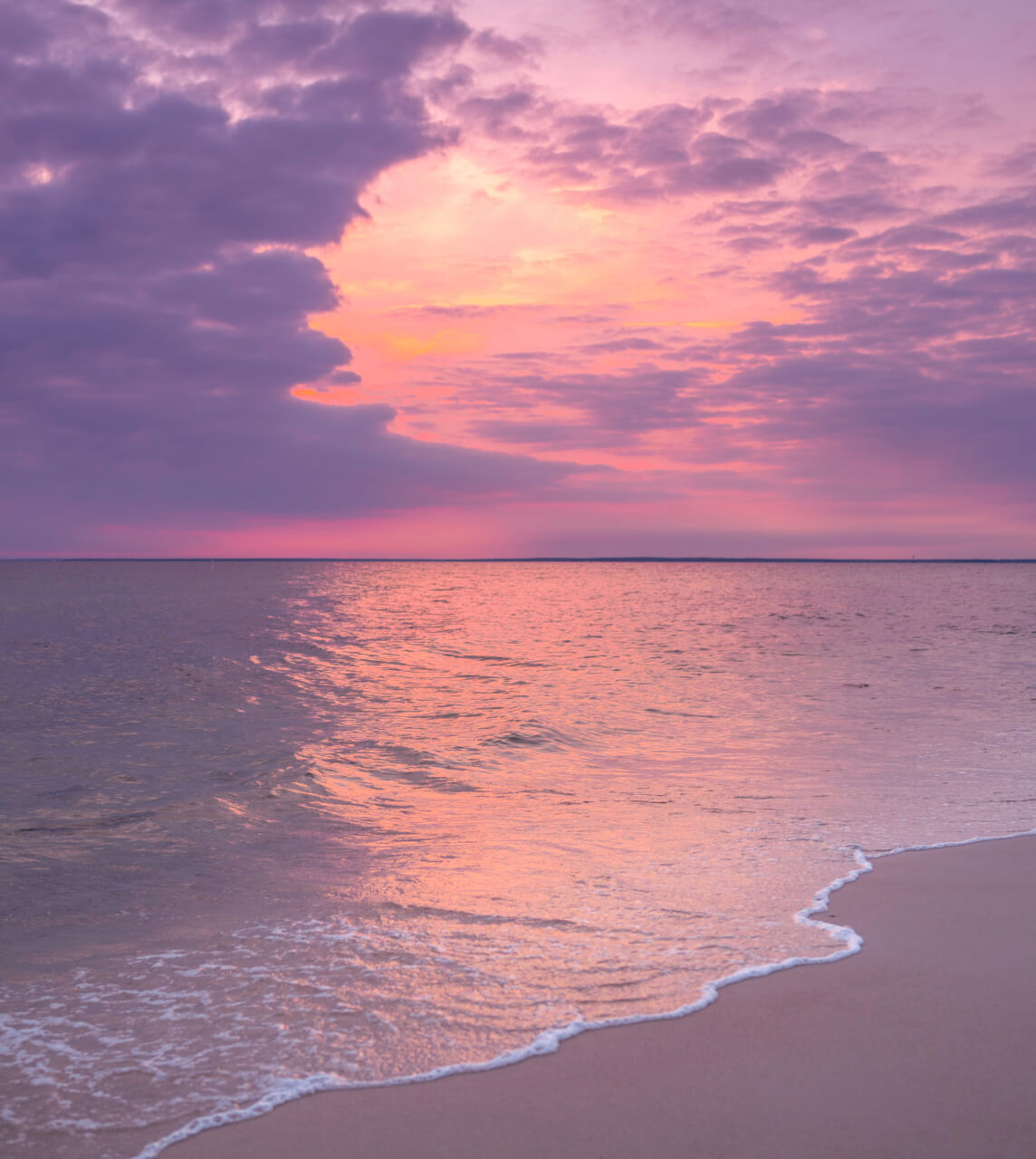 Purple Sunlight on Ocean Waves