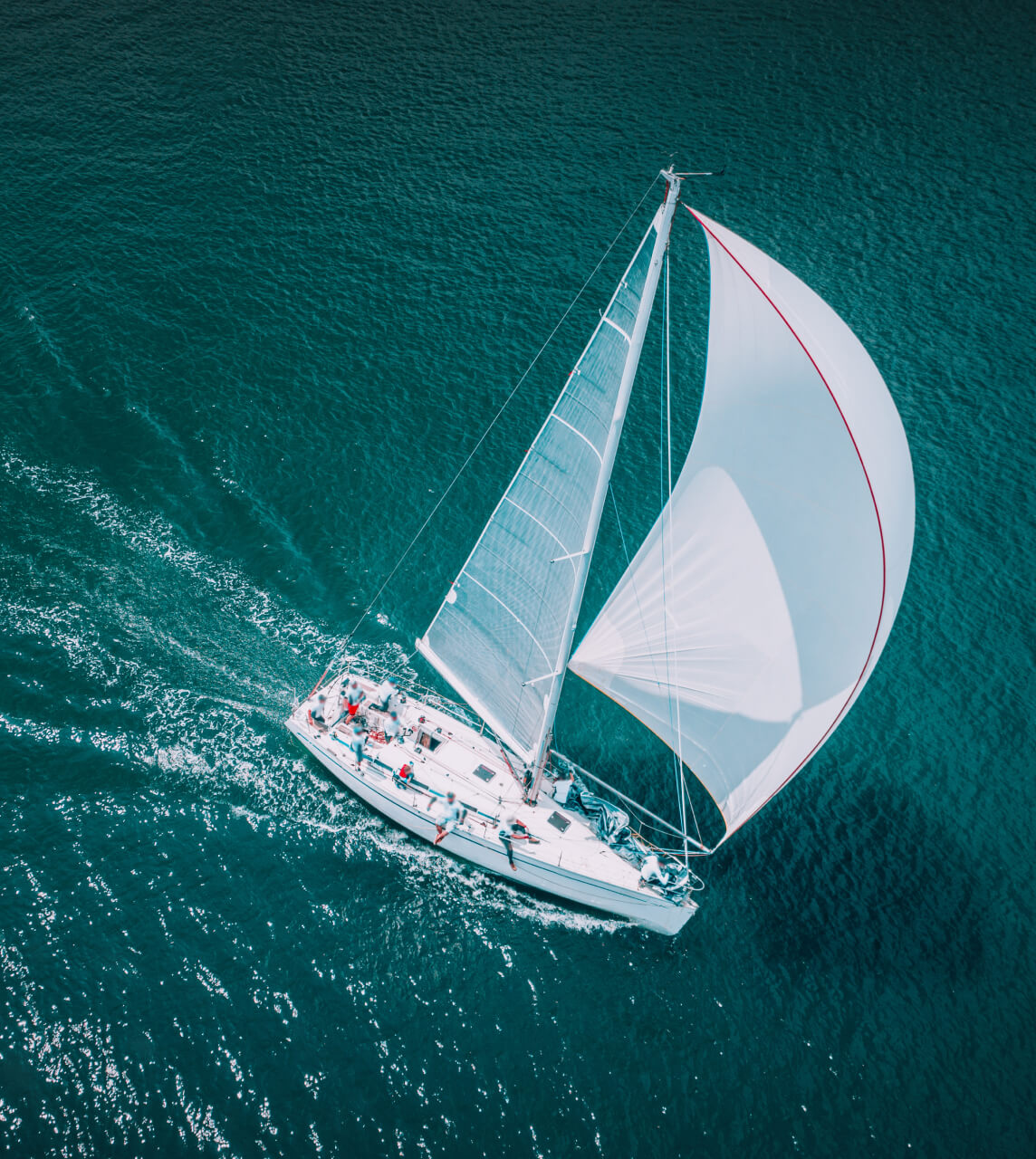 White Sailboat from Above