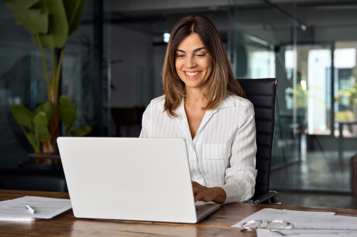 Woman with a laptop