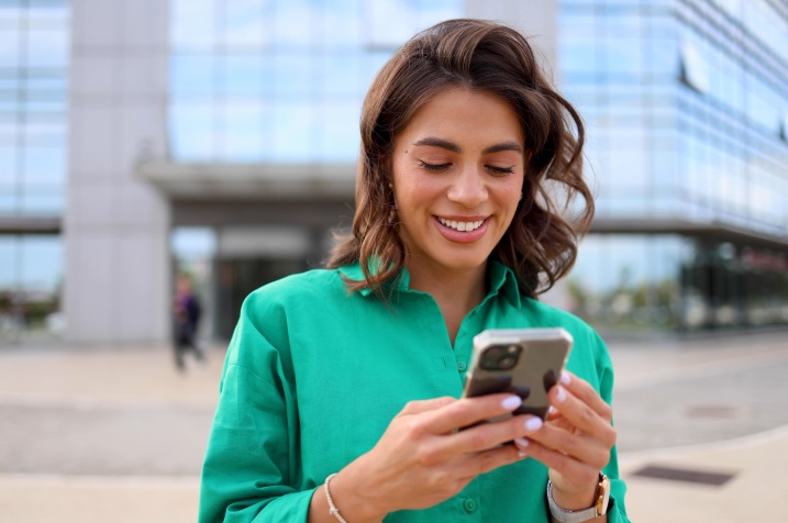 person using phone
