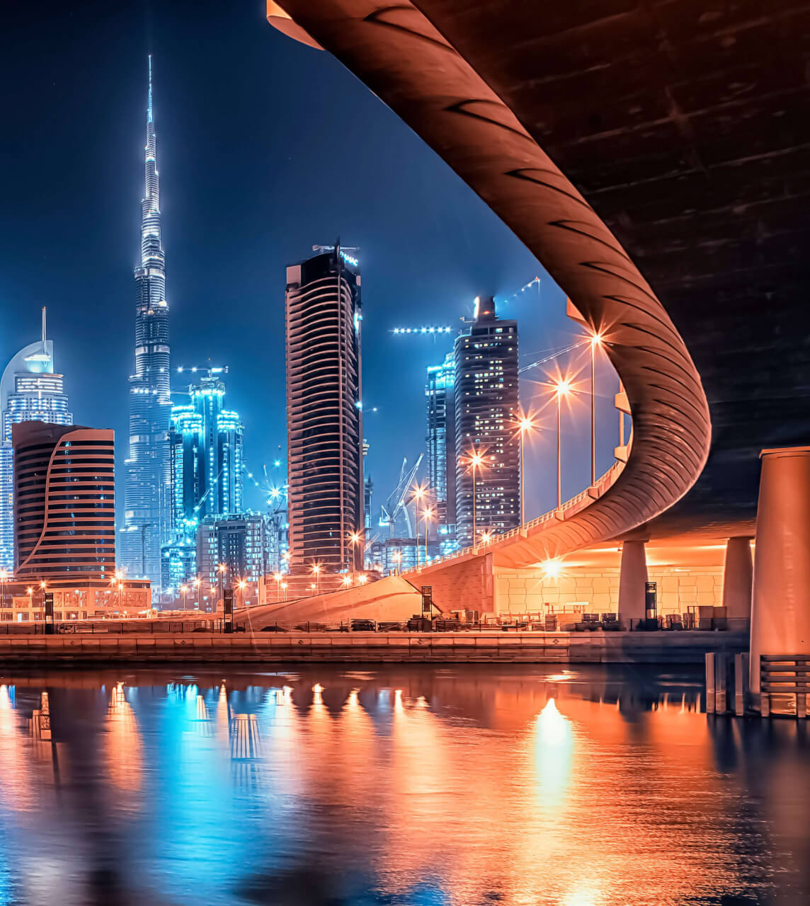 Eastern city skyline at night